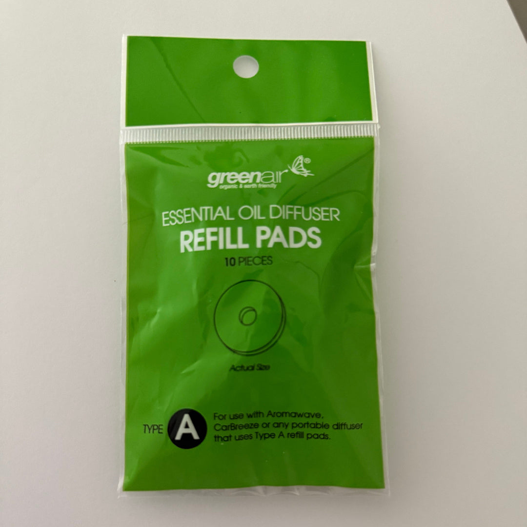 Greenair car diffuser refill pads packaging on a white background