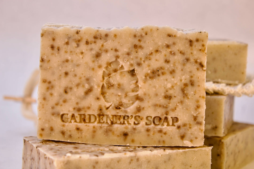 Bar of Gardener's Soap with visible branding on a light background